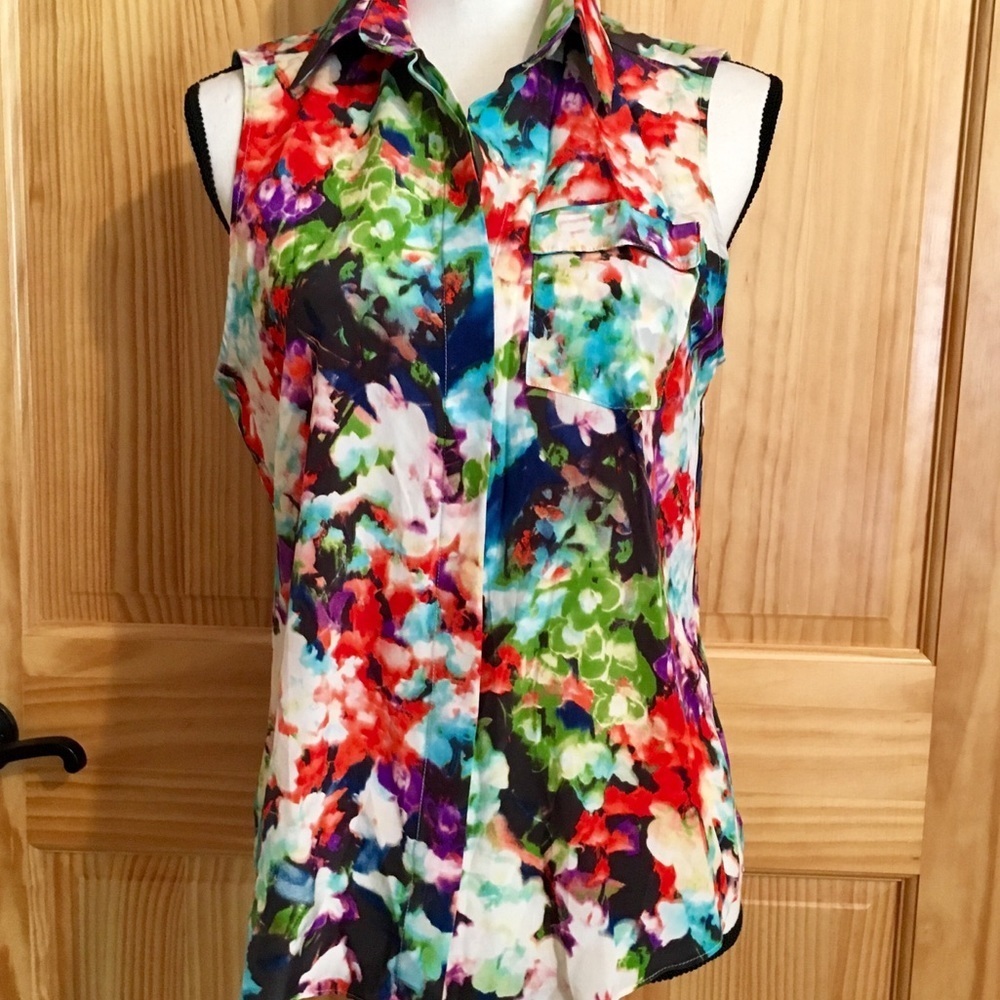 PARKER Floral Hi Low Open Back Top